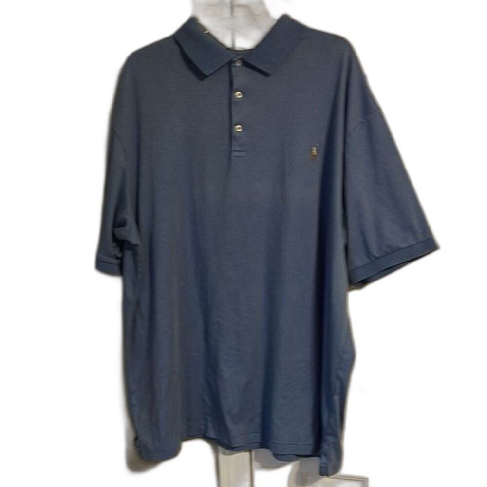 Polo Ralph Lauren Blue Mens Polo Shirt Pima Soft Touch Size 2XLT Big And Tall